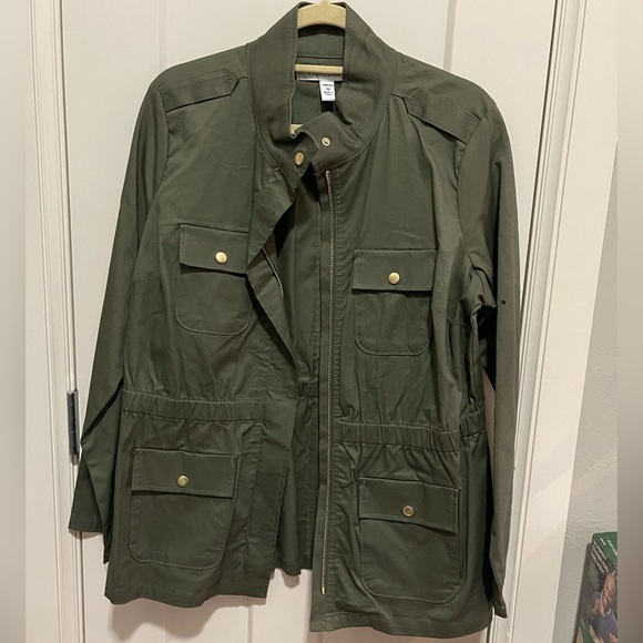Croft & Barrow - olive green jacket with snap front - size Medium - Picture 1 of 4